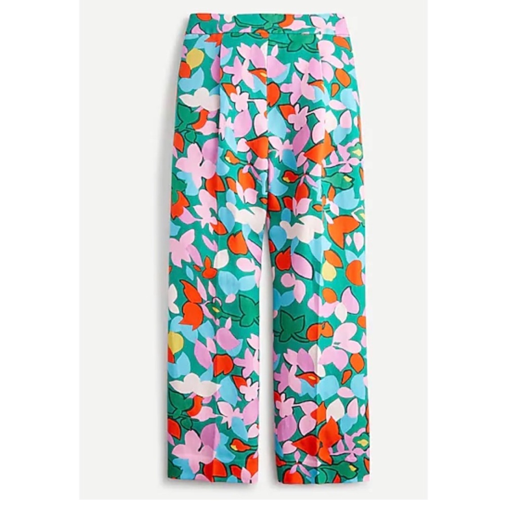 J. Crew High-rise pleated pant in confetti floral, 8P A10 - Picture 1 of 5
